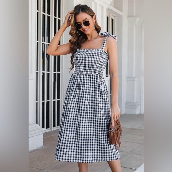 Checkered Charm Plaid Cami Dress - Picture 1 of 3